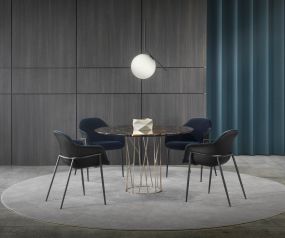 Chaise de salle de conférence confortable Chia de Marelli velours bleu