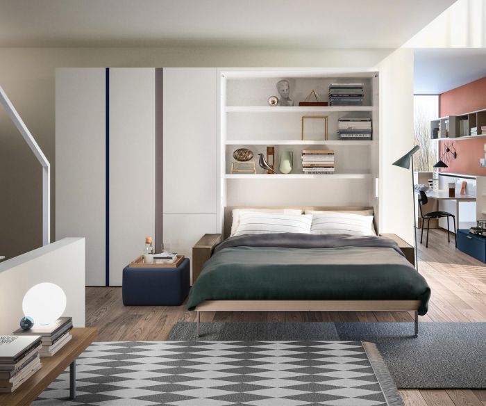 Moderne Clei Penelope 2 Lit armoire design avec canapé 160x200 Couchage