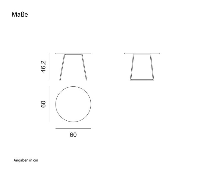 Novamobili Table basse design Orbis Dimensions de l'esquisse