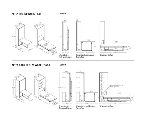 Clei Lits escamotables avec bureau