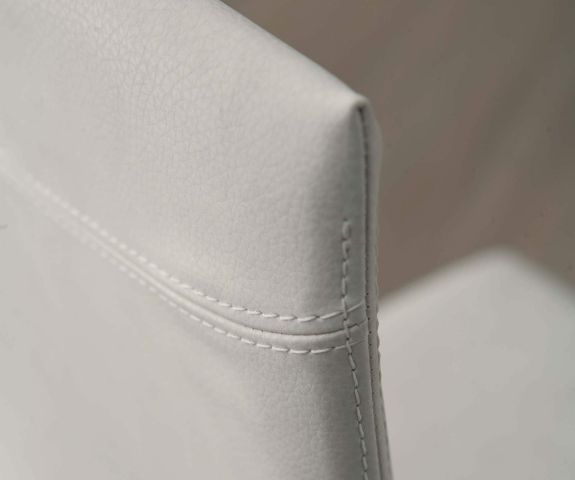 Ozzio Chaise en cuir Blitz blanc