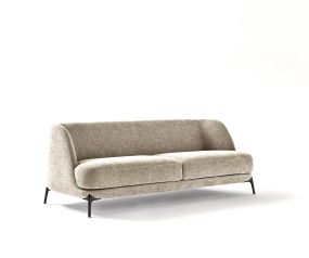 Novamobili Canapé design Velvet beige avec pieds en métal