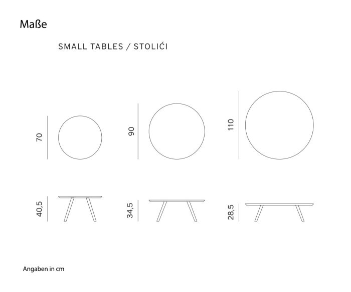 Prostoria Table d'appoint Monk Skizze Dimensions