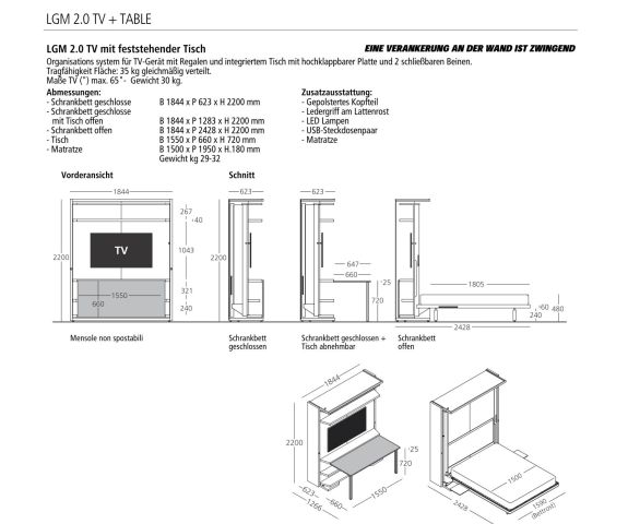 Clei LGM Book Lit armoire Bureau