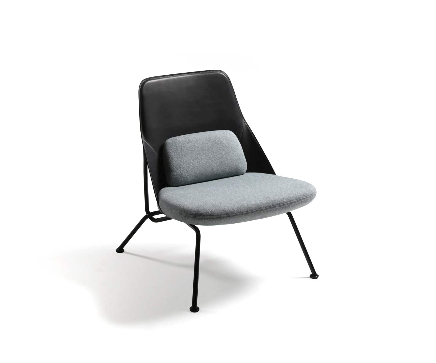 Prostoria Fauteuil design Strain Gris Anthracite Chrome Noir