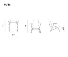 Prostoria Fauteuil Oblique Esquisse Dimensions Dimensions