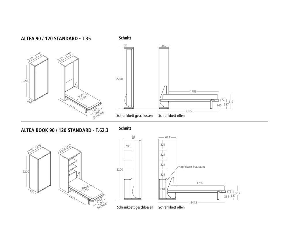 Clei Lits escamotables Altea Book skizze3
